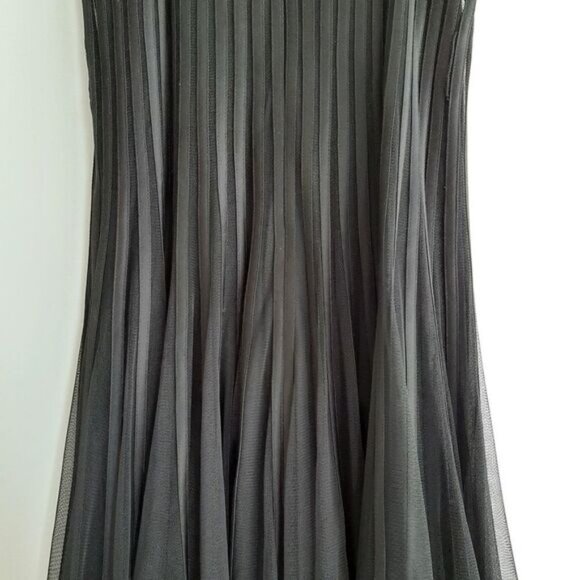 FRANK LYMAN Fit & Flare Midi Dress Black Mesh & Ribbon Sz 4 - Picture 13 of 16